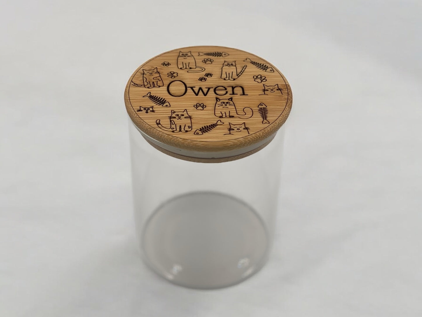 Personalised Cat Treat Bamboo Jar